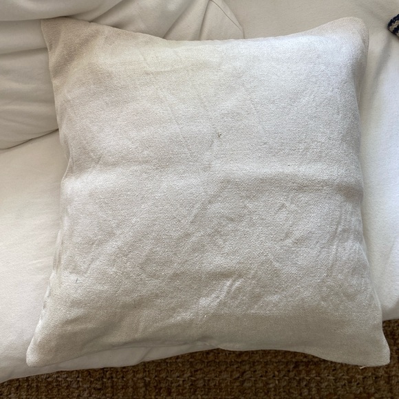 West Elm Cream Canvas Pillow Case 24x24 - Picture 2 of 6